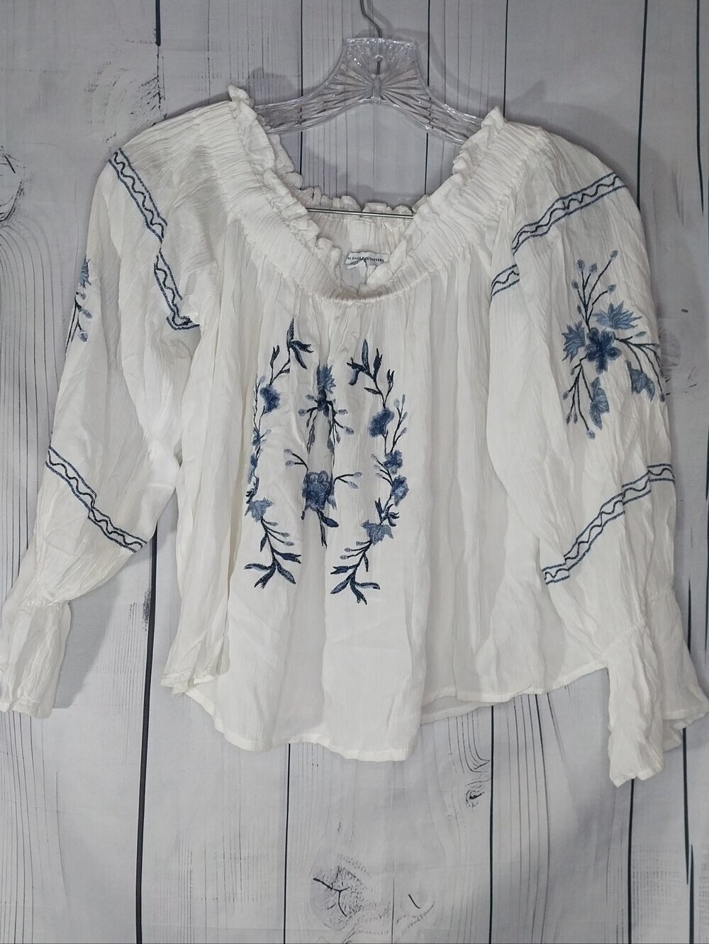 American Eagle Outfitters Off-The-Shoulder Peasant Boho Flowy Blouse